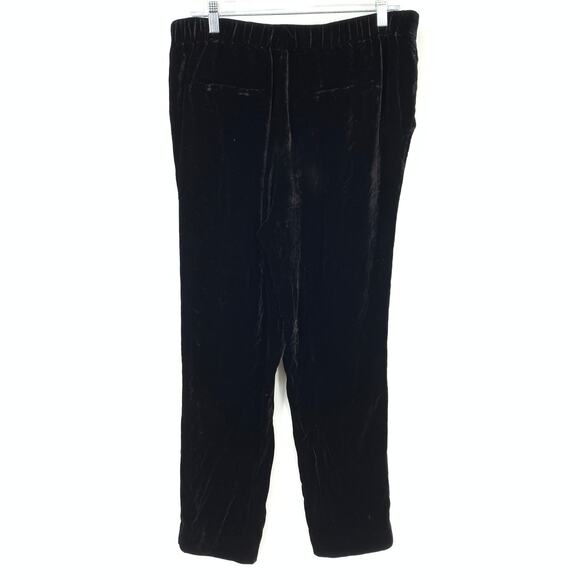Vince Pants Women's Size Medium High Waist Pull On Velvet Silk Black - Picture 2 of 6
